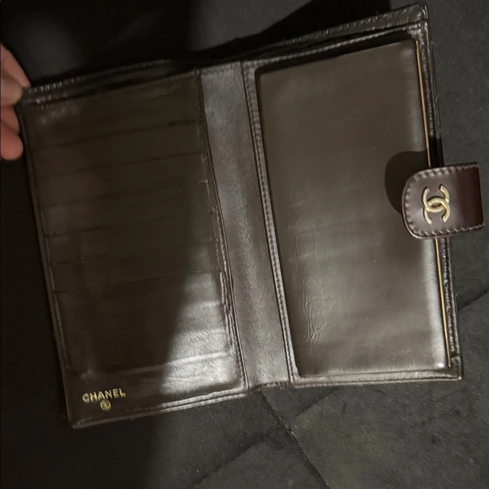 CHANEL Chocolate Quilted Leather Wallet